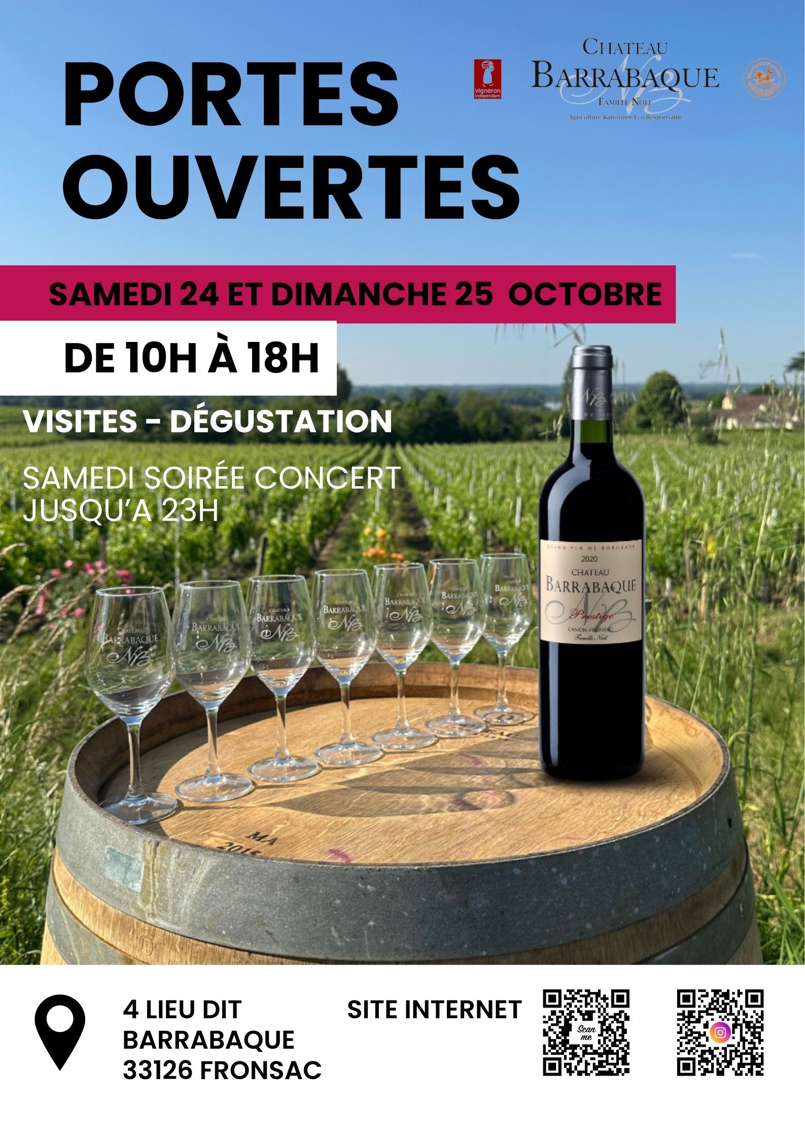 Portes Ouvertes 24 / 25 octobre 2026